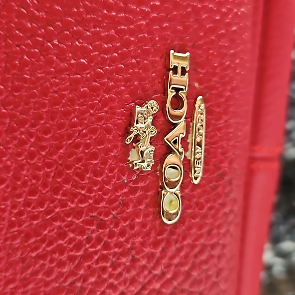 Coach red mini court pebbled leather backpack - Picture 3 of 12